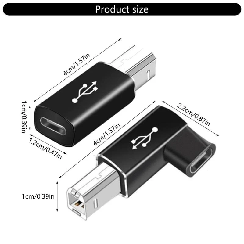 USB 2.0 محول الطابعة USB نوع C إلى نوع B ذكر للطابعة القرص الصلب قاعدة آلة الفاكس الماسح الضوئي USB 2.0 نوع C محول الطابعة