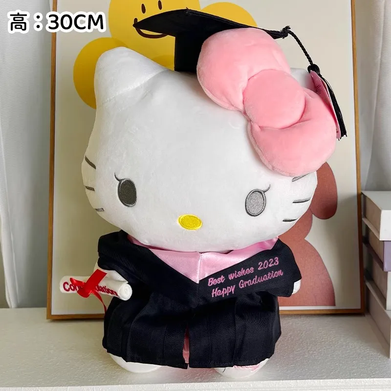 

30cm Anime Sanrio Graduation Hello Kitty Bachelor Gown Plush Cute Doll Hello Kitty Graduation Baby Graduates Day Birthday Gift