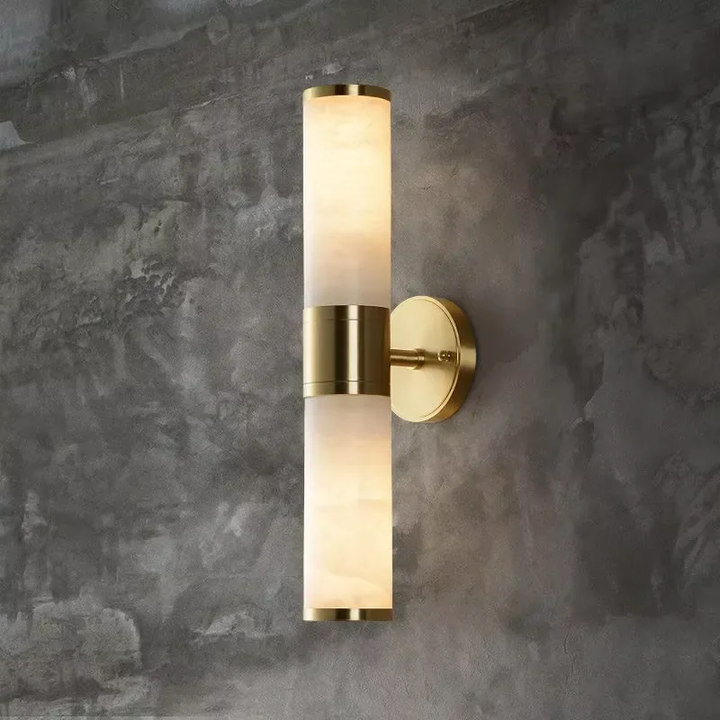 Modern Marble Wall Lamp Designer Bedside Light for Living Room TV Background Balcony Hotel Corridor Decorative Sconce Fixture