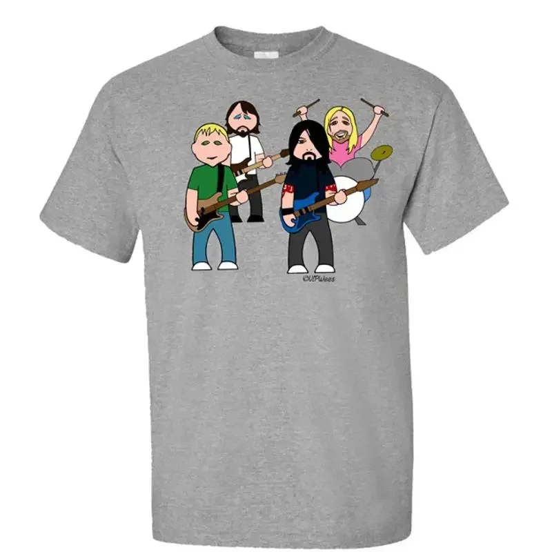 Flu Fighters By Vipwees Herren-T-Shirt aus hochwertiger Baumwolle, Rockmusik-Band, Eco
