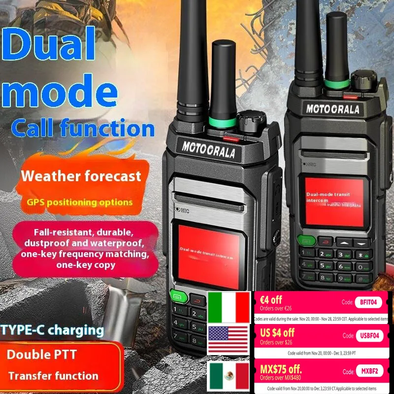 Dual Mode 4g Lte POC/Analog Walkie-Talkie Waterproof Global 5000km Logistics Firefighting Security Car Use FM Modulation