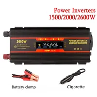 1500W/2000W/2600W Pure Sine Wave Inverter DC 12V/24V To AC 220V Transformer EU Socket Display Power Converter Solar Inverters