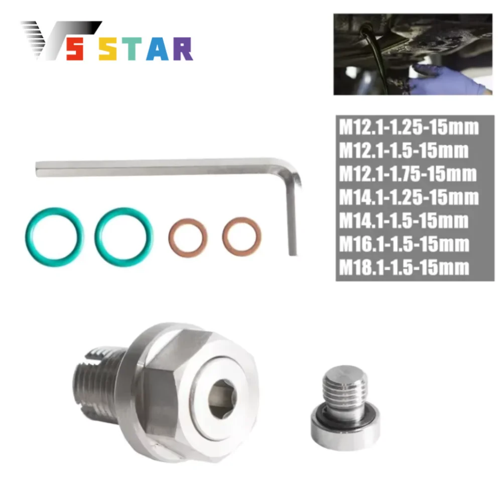 High Quality Stainless Steel Oil Drain Plug Piggyback Self Tapping Oil Pan Thread Repair Kit M12 M14 M16 M18 Silver OS-1002