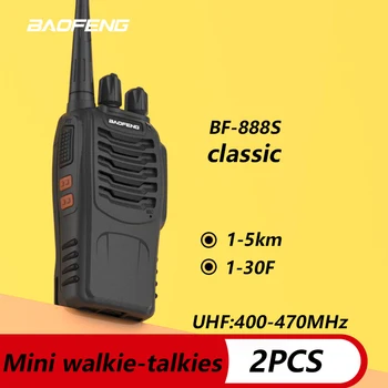 2pcs Baofeng BF-888S 5W Walkie Talkie Dual Band Portable Long Range Standby UHF 400-470MHz USB Ham Two Way Radio for hunting