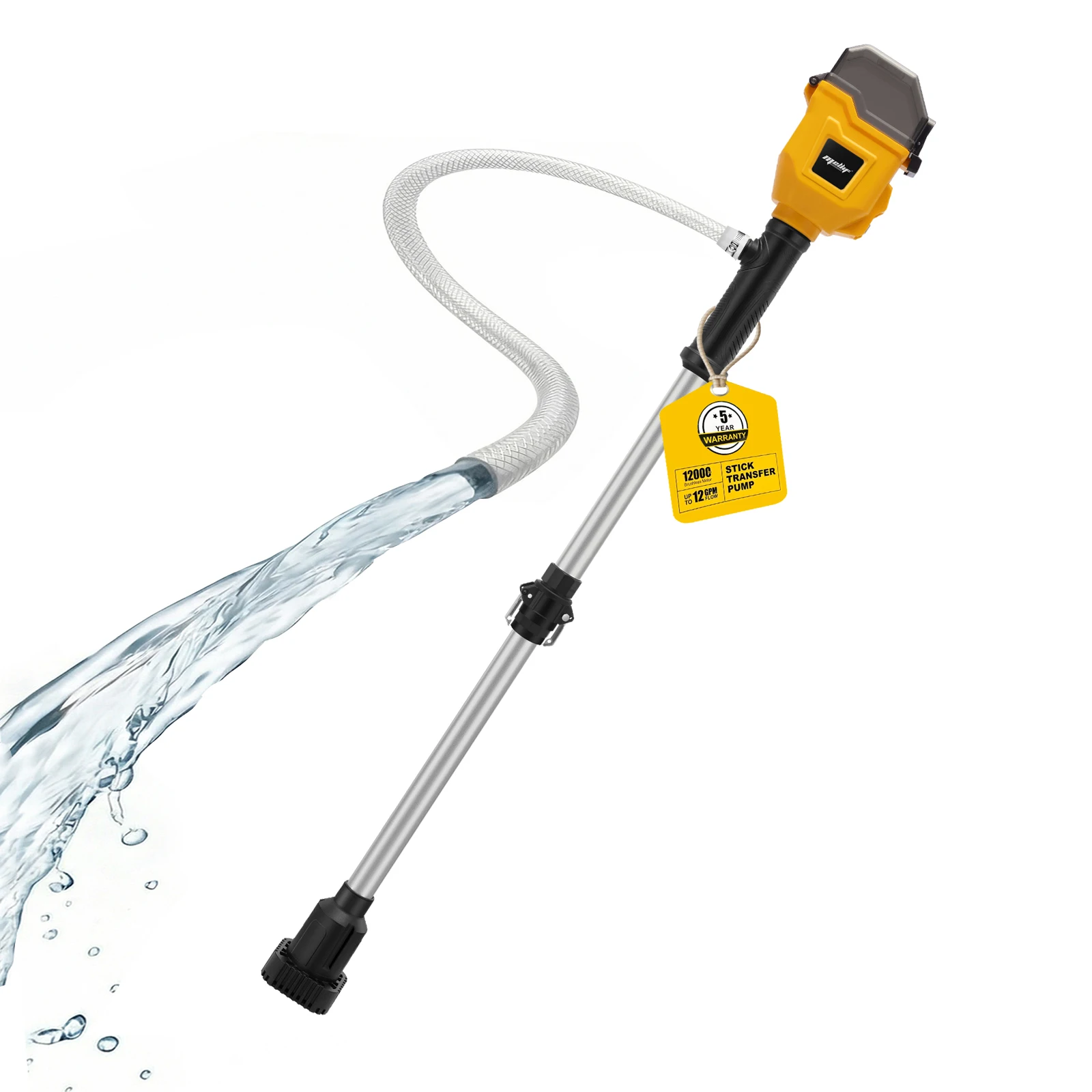 

Cordless Stick Water Transfer Pump Compatible with Dewalt 18V 20V for Makita 18V Battery Brushless Deep Well Pump(tool only)