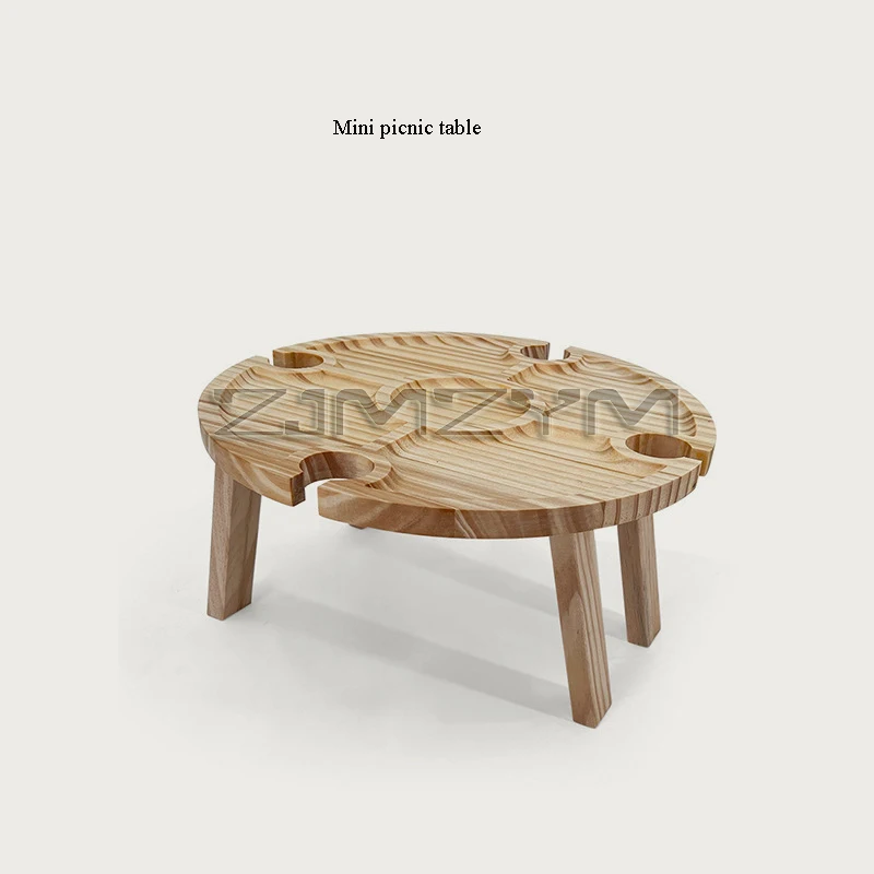 Mini Outdoor Picnic Table Foldable Portable Camping Snack Tray Table Wooden Picnic Table For Furniture Beach Picnic Hiking