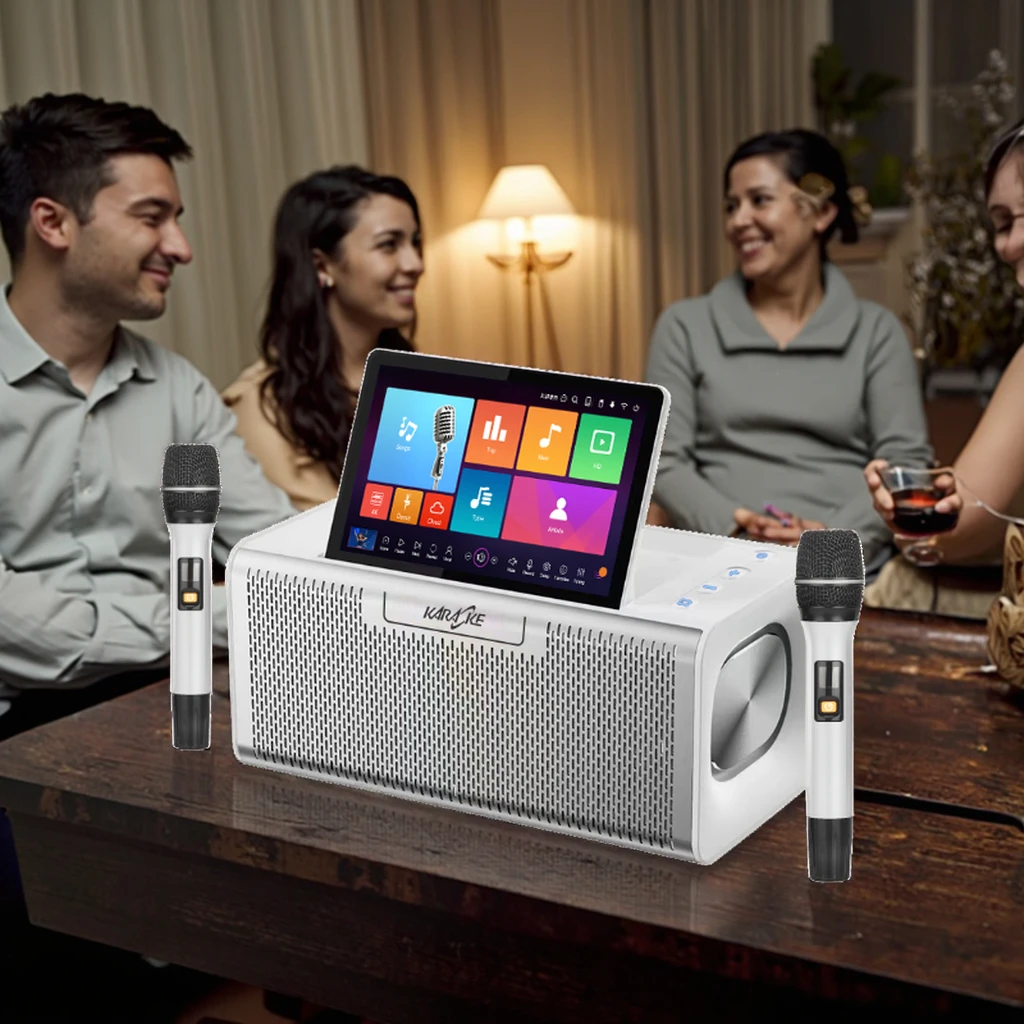 2025 All-in-One KTV Touch Screen Wireless Smart Party Bluetooth Android System Powerful Machine Karaoke Players Speaker With