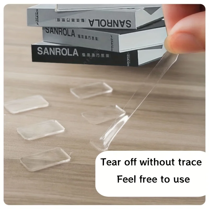 160pcs Trace-Free Double-Sided Nano Tape, Removable Clear Gel Pads for Home, Office & Wall Decor, Reusable No-Mounting Adhesive