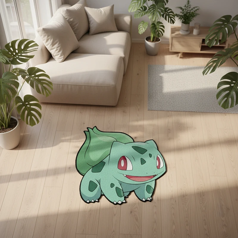 أنيمي البوكيمون Bulbasaur تصميم البساط غرفة نوم غرفة المعيشة غرفة الطفل عدم الانزلاق الزخرفية الكلمة حصيرة جمع هدية عيد ميلاد السجاد