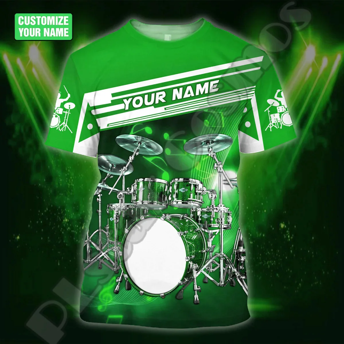 

NewFashion Custom Name Music Drummer Drums Colorful Polyester 3DPrint Harajuku Streetwear Summer Casual Short Sleeves T-Shirts A