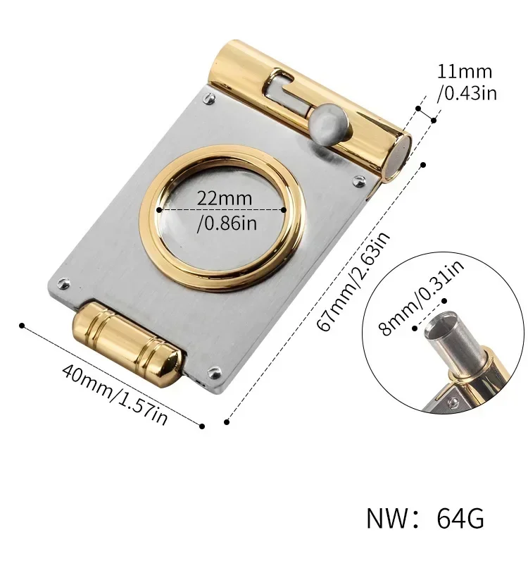 Guillotine Cigar Cutter Stainless Steel Multi-functional Travel Portable cigar scissors With one Edge Cigar Punch Puncher