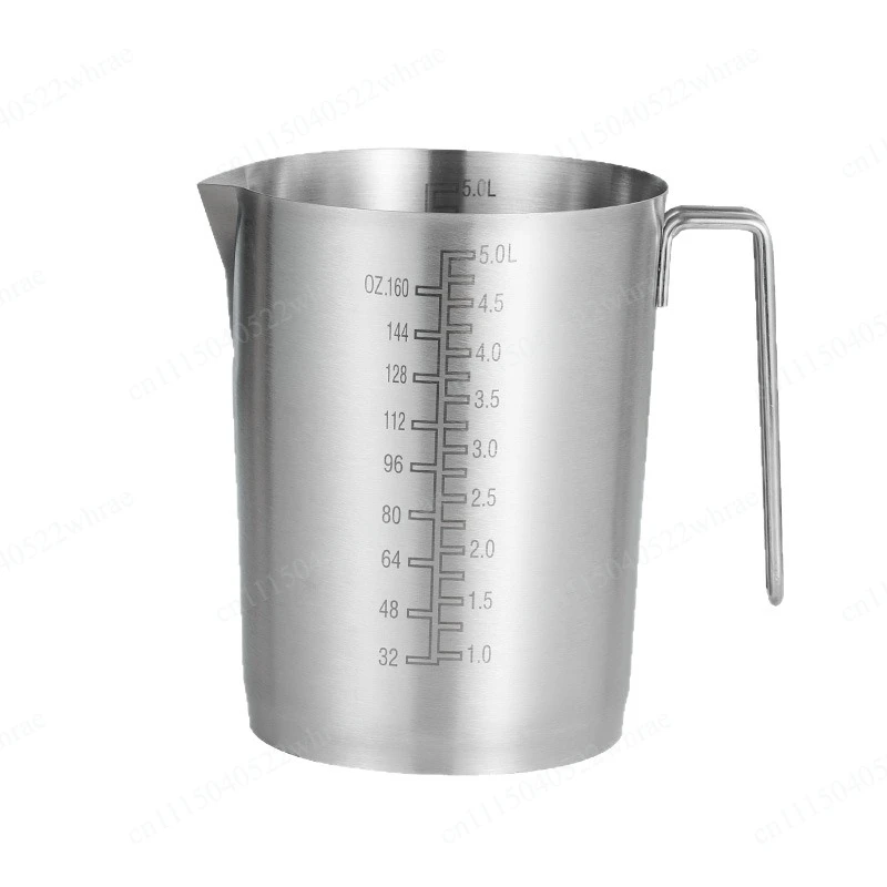 Stainless steel wide-mouth measuring cup 304 with graduated large-mouth measuring cup, beaker with handle 3 liters 5 liters