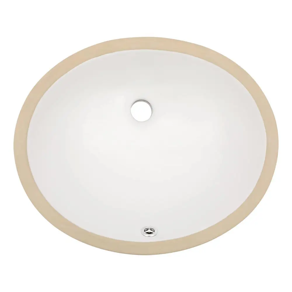 Oval White Ceramic Bathroom Sink 16