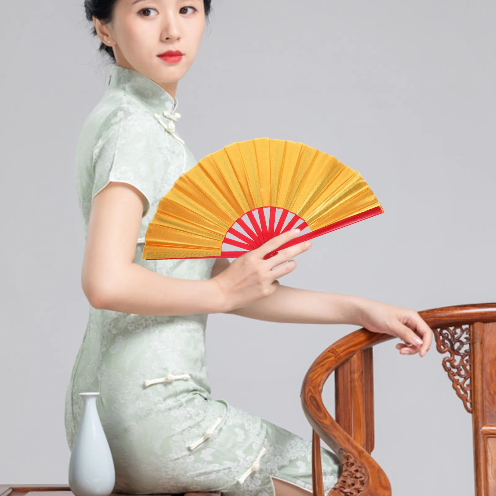 

Stylish Folding Tai Fan Handheld Large Fan for Dance Performance Festival Party Holiday Gift Decorative Wind Cooling