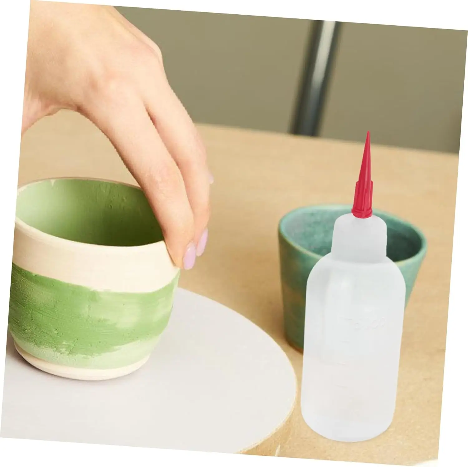 Ceramic Glue Bottle Precision Applicator Tool With Stainless Steel Tip For Crafts Slip Glue Liquid Wax Resin