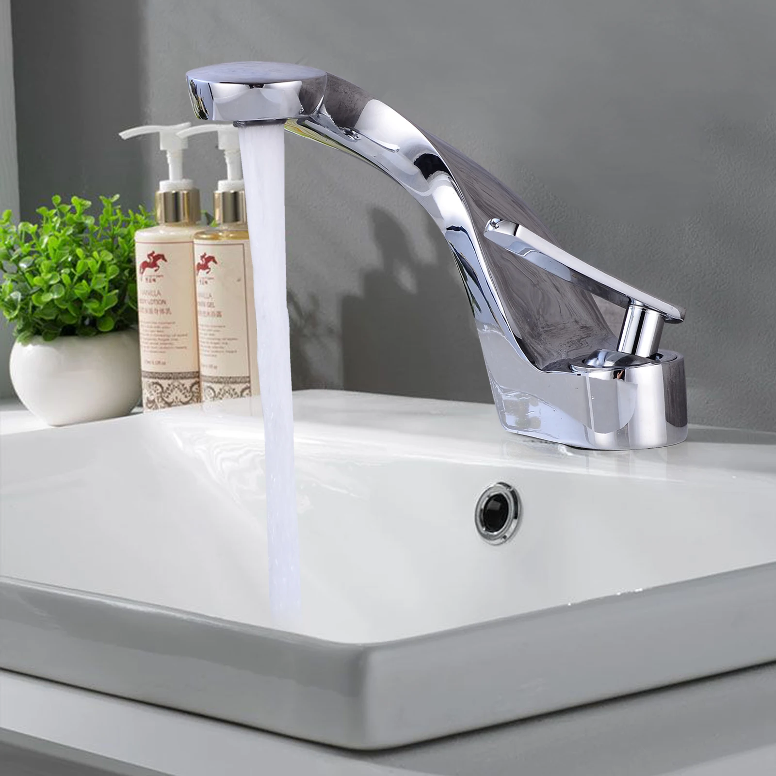 Bathroom Faucet Washbasin Faucet  Basin Water Tap Single Lever Mixer Chrome