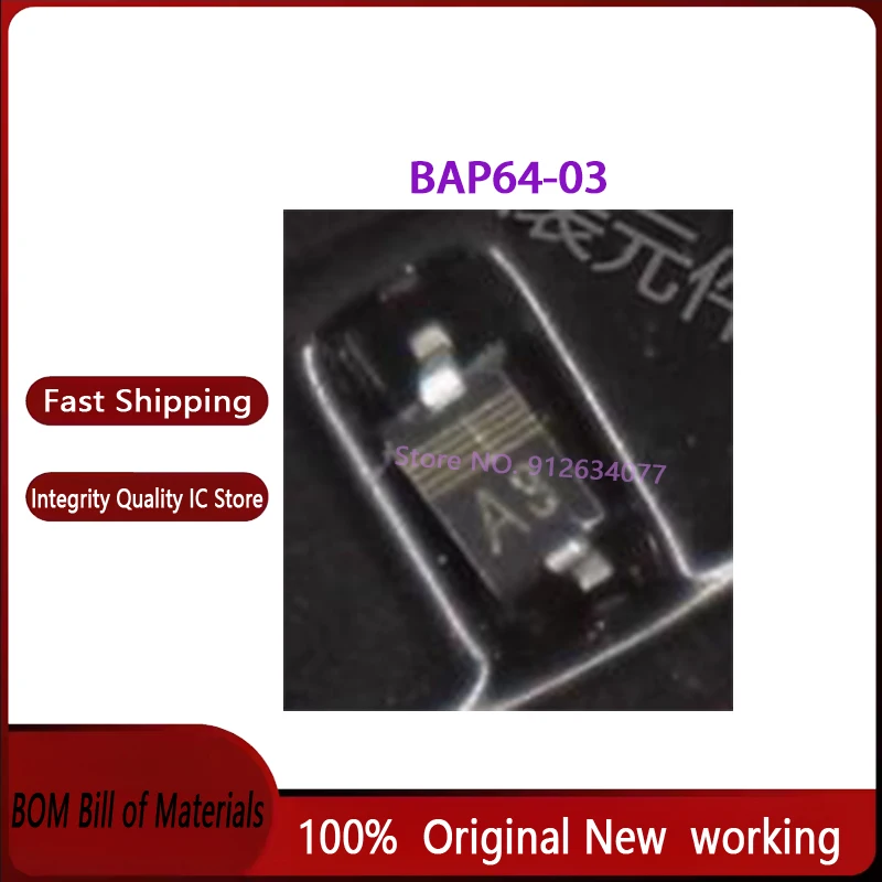 100PCS BAP64-03 silk screen A3 packaging SOD-323 RF PIN diode 100MA 175V brand new original