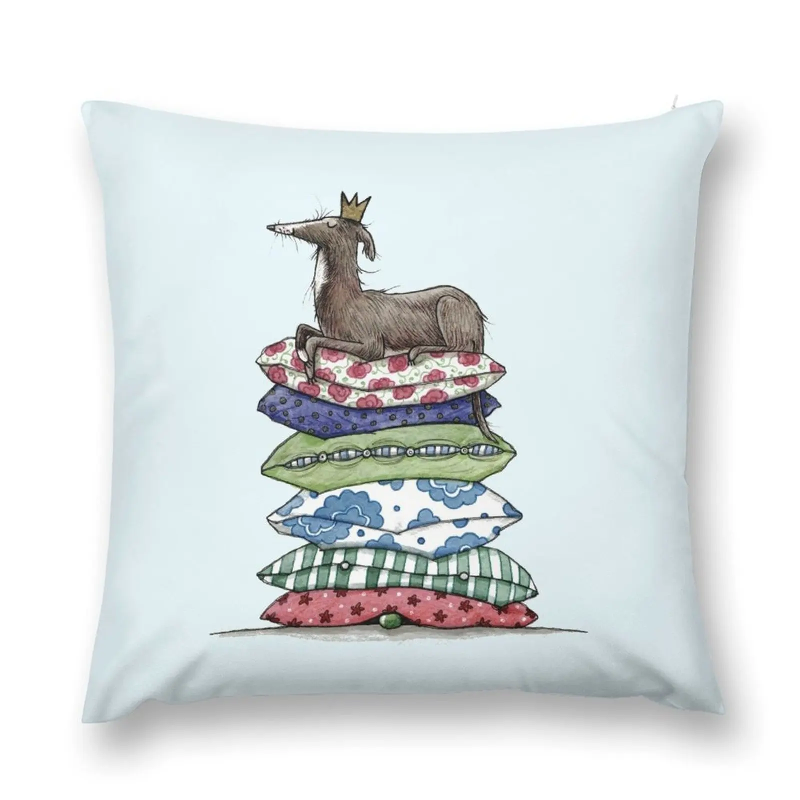 

Princess On The Pea - Greyhound - Galgo - Whippet Italian Greyhound Throw Pillow Cushion Child pillow