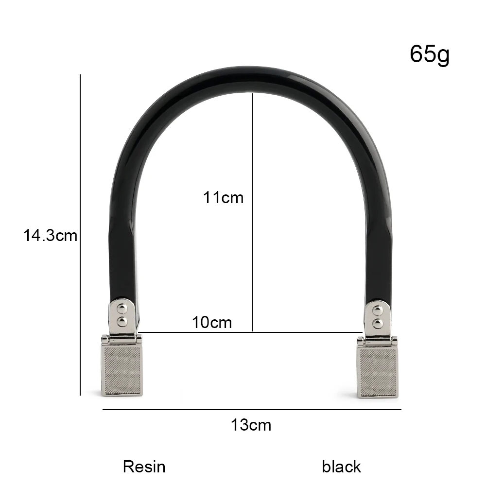 2/6/12PCS 14.3x13cm Black/Orange U-shaped Resin Bag Handle For Clutch Bags Shoulder Tote Semi Circular Purse Frame Accessories