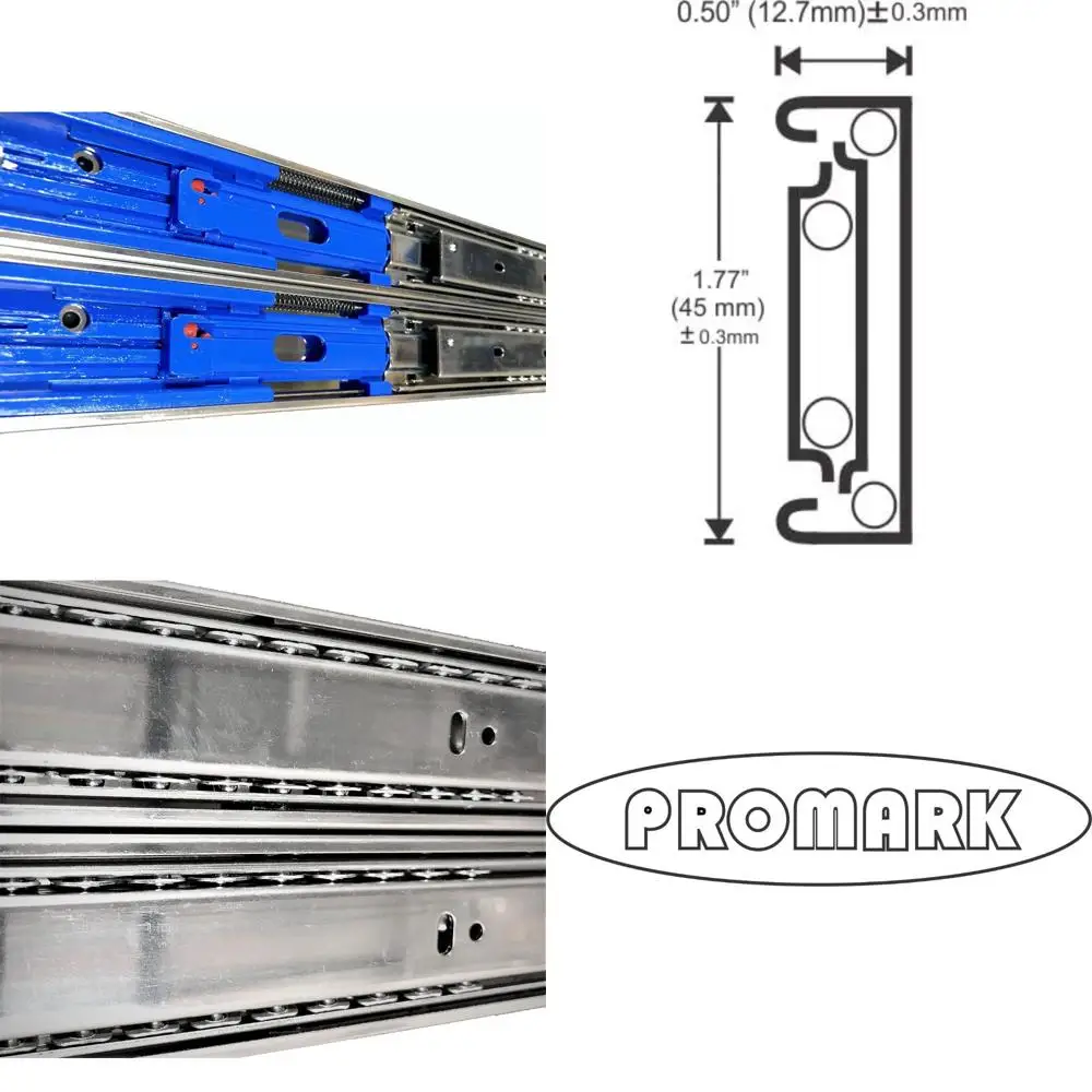 شرائح درج تثبيت جانبية ناعمة كاملة التمديد بسعة 100 رطل، 24 بوصة، 10 عبوات لتشغيل سلس وهادئ #1