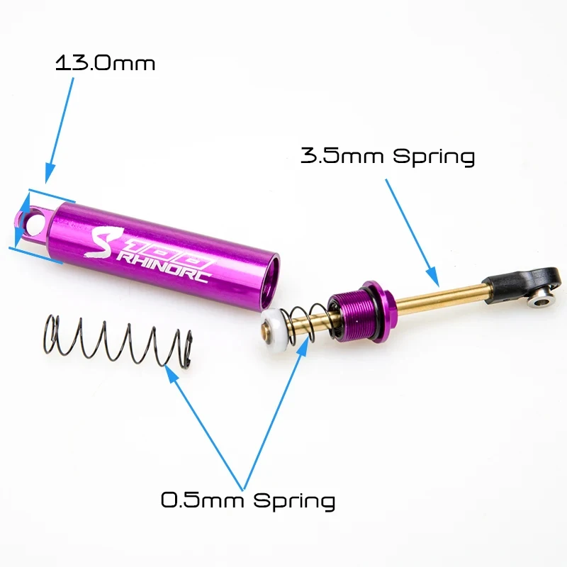 

RhinoRC Internal Dual Springs 100mm Crawling Shock RC Car Parts