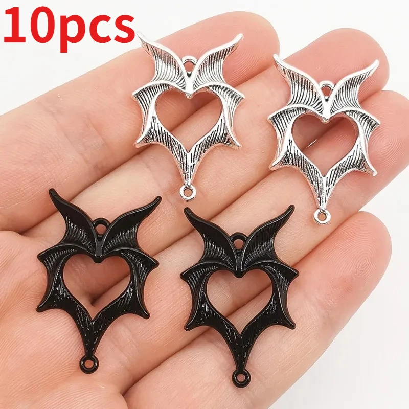 10pcs Halloween Charms Retro Devil Wings Pendant Bat Wings Pendant Zinc Alloy for DIY Necklace Jewelry Accessories