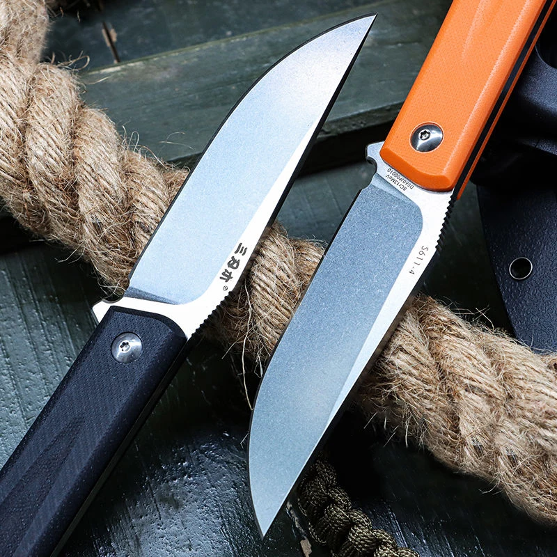 SANRENMU S611 Coltello dritto da esterno Wilderness Survival Rescue Attrezzatura da campeggio Caccia Pesca Coltello multiuso EDC portatile
