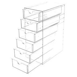 5/6 Tier Acrylic Drawer Organizer Clear Desk Organizer Drawers Stackable Makeup Hair Accessories Organizer Cosmetic Jewelry Pen