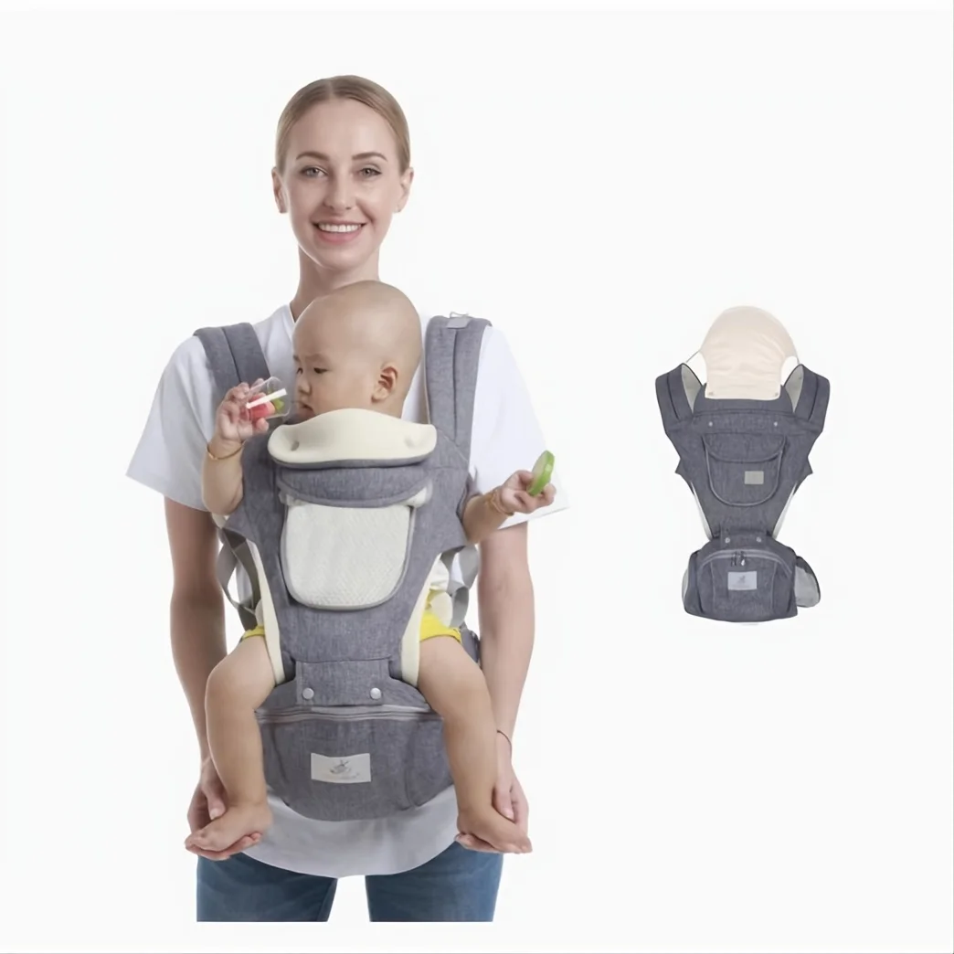 Ergonomic Baby Supplies Baby Carrier With Hip Seat Soft Cotton 3 In 1 Baby Carrier With Stool For Newborn At Home Outdoor Travel