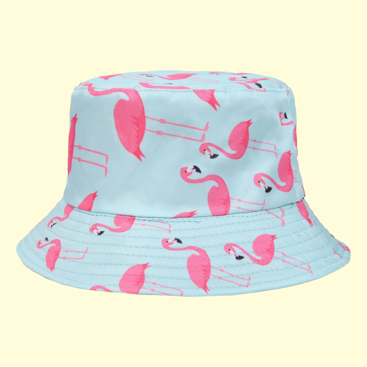 

Flamingo Print Panama Bucket Hat Lightweight Outdoor Sport Basin Hat Women Spring Double-sided Trendy Sunshade Fisherman's Hat