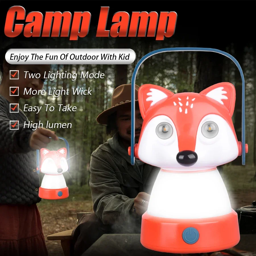 BALDR Children's animal camping lights, LED lighting, Type-C charging, camping lantern flashlight same headlamp, festival gift