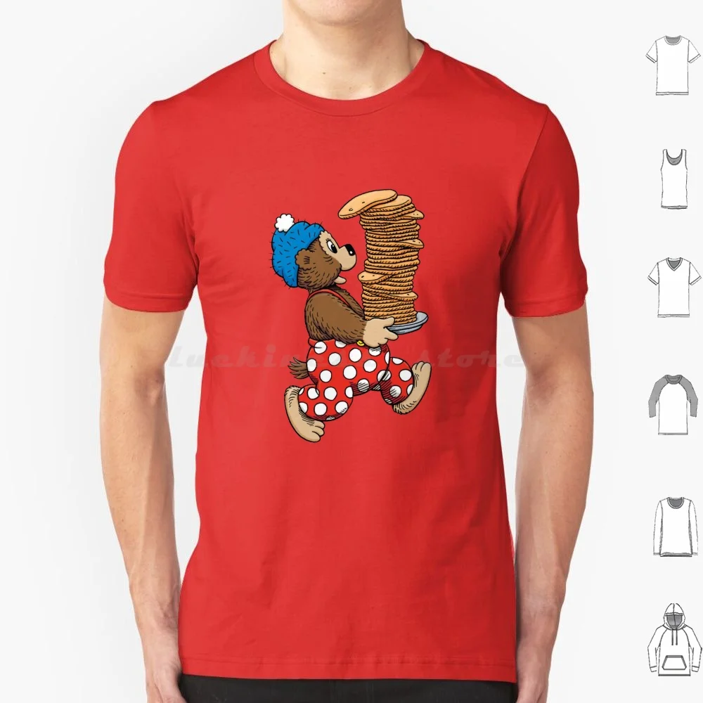 Camiseta de Rasmus Klump y sus amigos disfrutando de panqueques en el restaurante de Petzi, talla grande, 100% algodón, Rasmus Klump Barnaby
