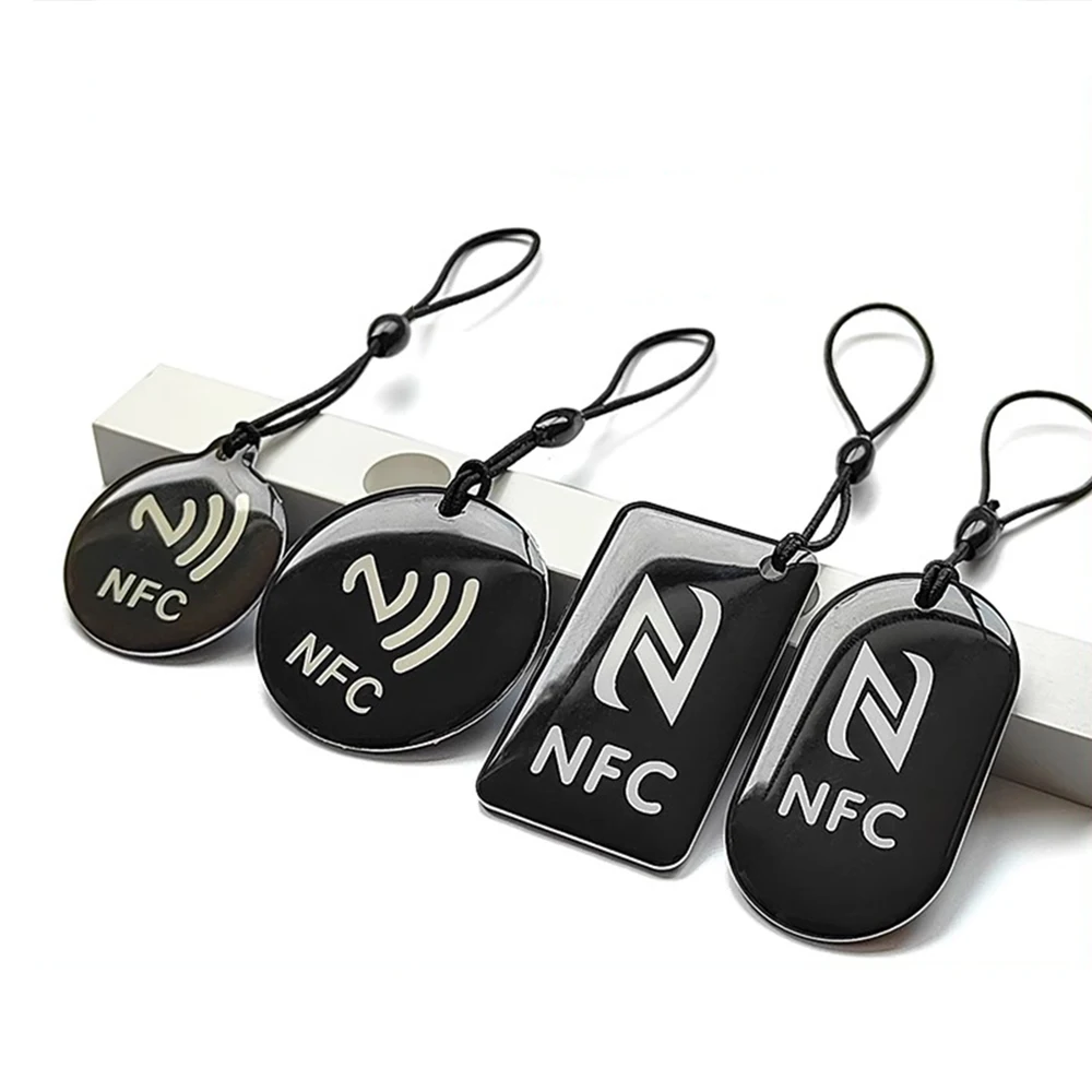 NFC 드롭 접착 카드 에폭시 스마트 카드 ISO14443A 13.56MHz NXP NTAG213 칩 방수 라벨 RFID HF 스마트 전자 태그 20개