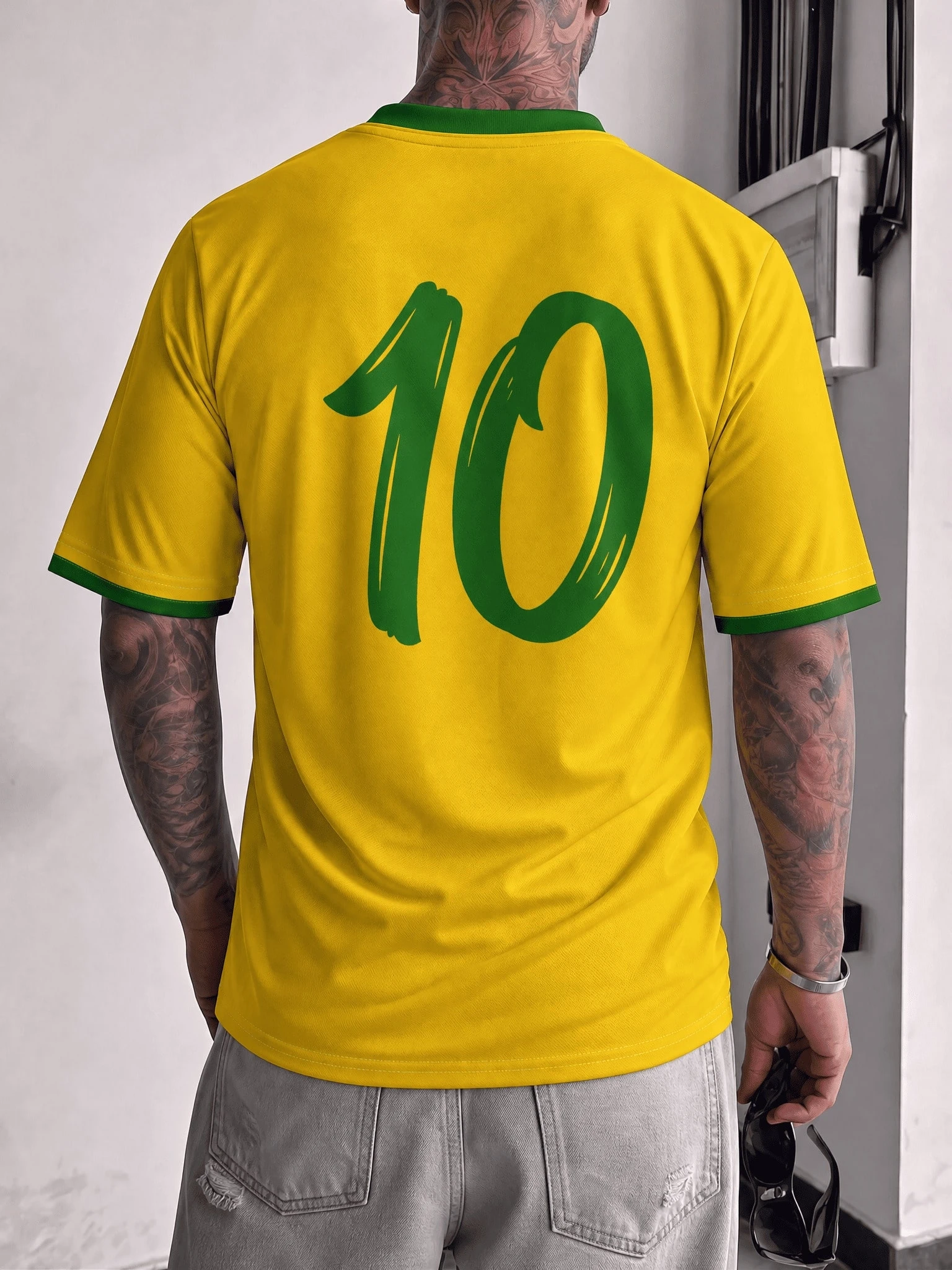 2026 Men Retro Brazil Themed Art Print T‑shirt, BRASIL Letter Floral Dove Graphic Short Sleeve Top, Casual Streetwear Daily Tee