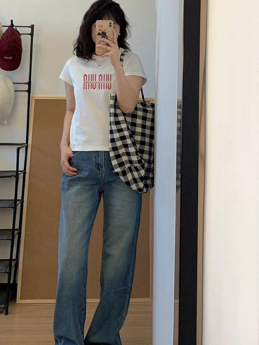 كارتون نمط الحلو حار ort Sve سليم صالح oulder تي شيرت المرأة الصيف تصميم الكورية Sle جولة Ne مزيج القطن #3