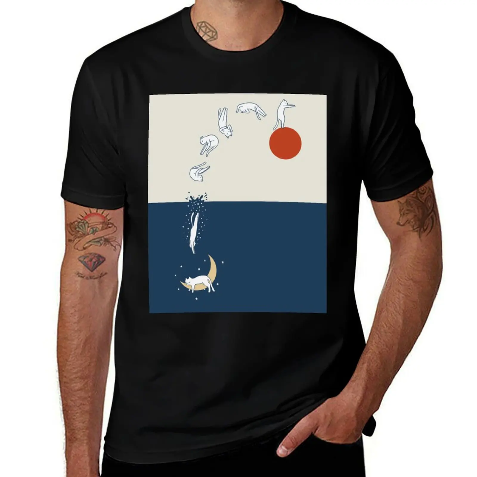 

Cat Landscape 37: Dive into the night T-Shirt Summer Casual Loose T-Shirt