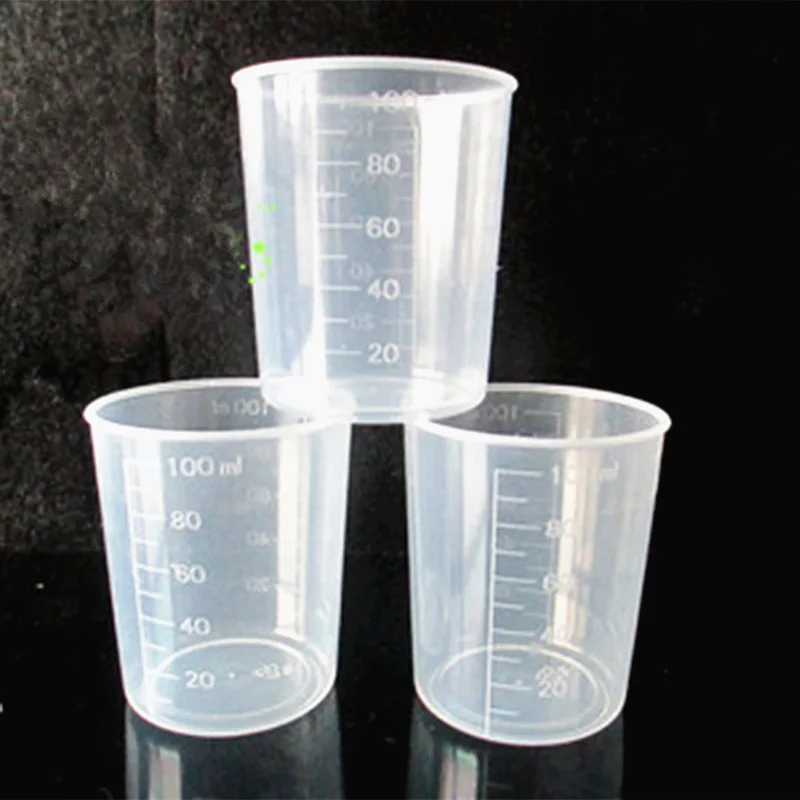 New 100ml Transparent Laboratory Scale Measuring Cup Thickened Food-Grade Transparent Plastic Sampling Sub-Packing Tools1pc