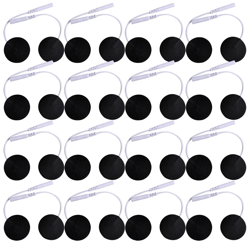 50/100pcs 32mm  Round blackNon-woven Electrode Pads for Electric Tens Acupuncture Massager Reusable Massage Sticker Health