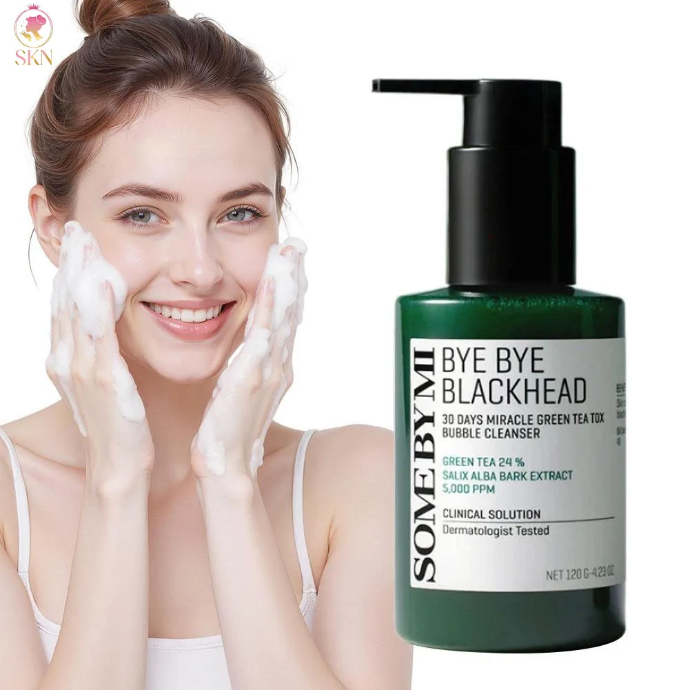 Espuma Limpiadora Facial de Té Verde, Limpiador Hidratante, Espuma Iluminadora, Elimina Suavemente el Exceso de Grasa, Gel Limpiador, Cuidado de la Piel