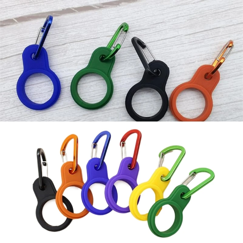 

6 Pcs Portable Water Bottle Carrying Holder Silicone Hanging Buckle Secure Water Bottle Holder with Carabiner Belt Clip