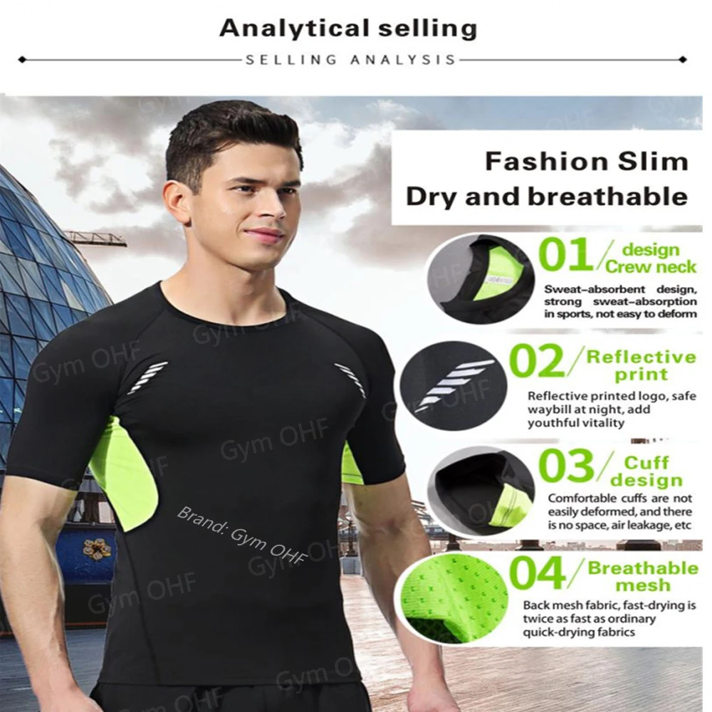 Spinne Kompression Shirt Herren Rashguard Fitness Für Männer Gym Sport T-Shirt Laufen Sweatshirt Outdoor Bergsteigen Training – Detail 14