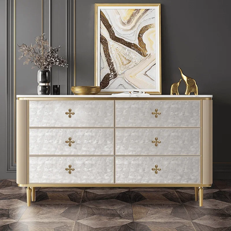 

Gold Luxury Morden Living Room Cabinets Display Fashion Storage Organizers Drawer Cabinet Bedroom Entrance Vitrine Furniture