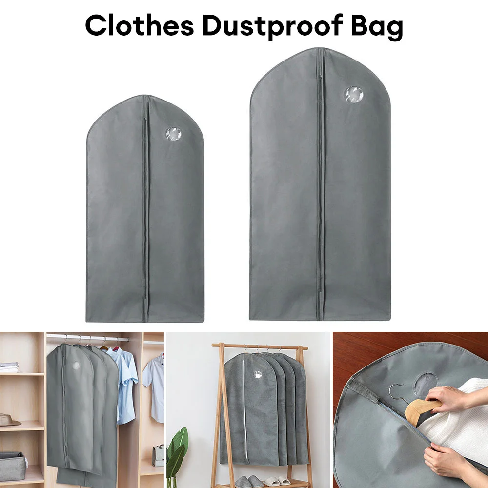 Portable Dust-proof Clothing Cover Non-woven Moisture-proof Closet Garment Bag  For Protecting Dress Coat Suit