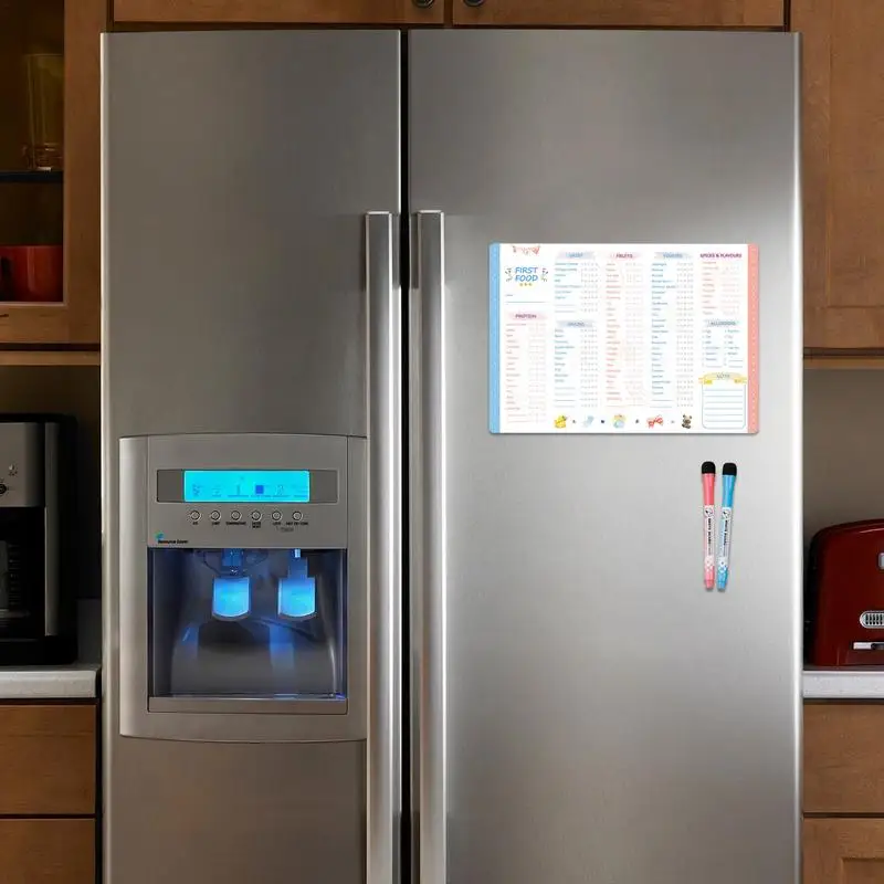 Reusable First Foods Tracker Checklist Fidget Magnetic Baby First Foods Checklist Repeatable Baby Feeding Chart Checklist ﻿