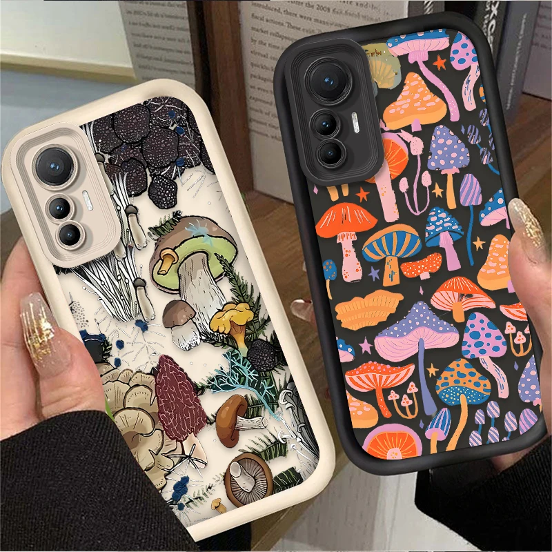 Case for Xiaomi 14T 13T 12T 11T 13 12 11 Lite 5G NE POCO X6 X5 F6 F5 F3 X4 GT X3 NFC M5S C65 M6 Pro Luxury Colorful Mushroom