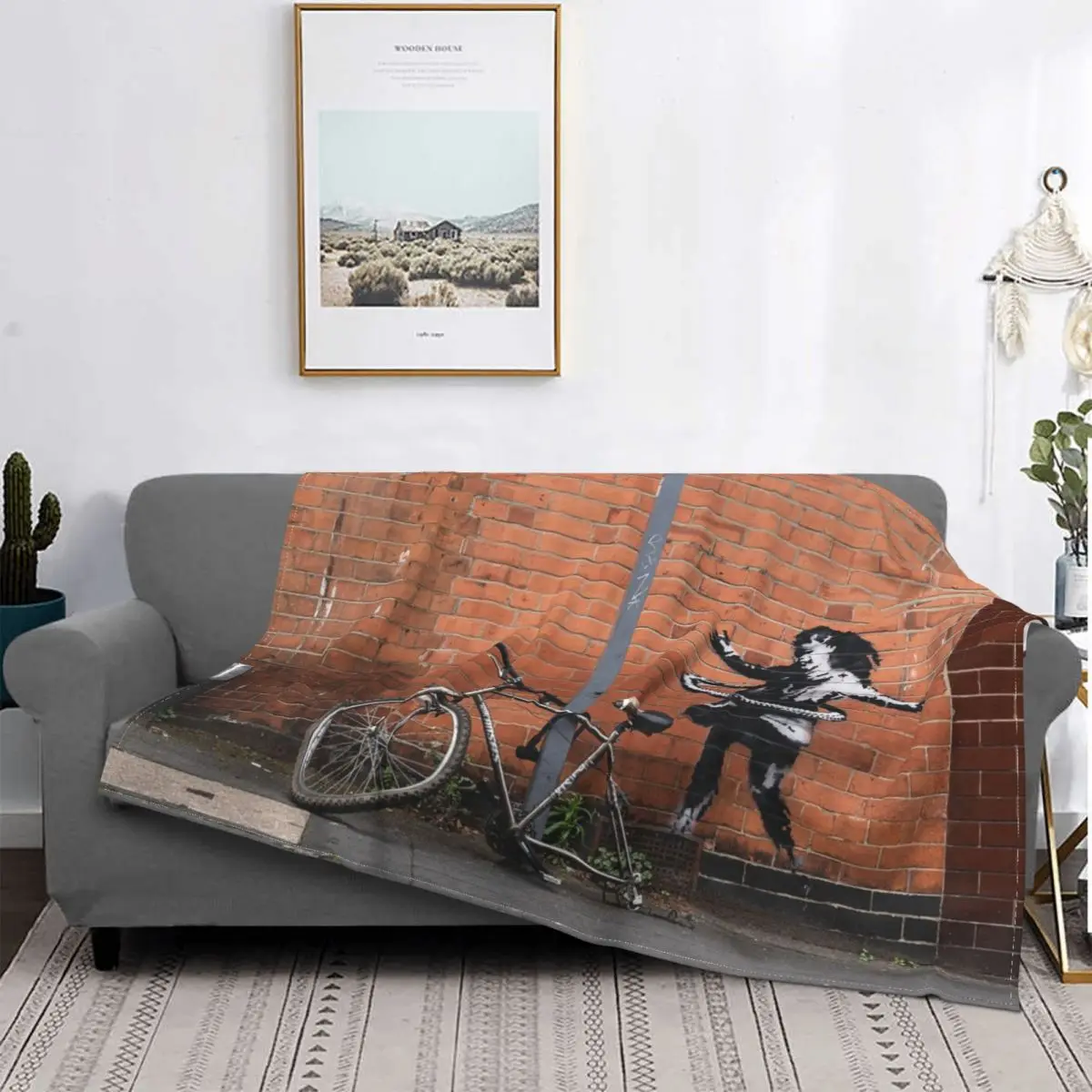 

Banksy Blanket 3D Print Soft Flannel Fleece Warm Graffiti Street Art Throw Blankets for Office Bedding Couch Bedspreads