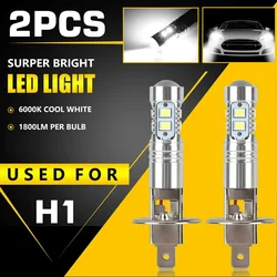 2 Pcs H1 LED Headlight Bulbs 6000K Super Bright Car High Low Beam Motorcycle Headlights Auto Light Car Accessories