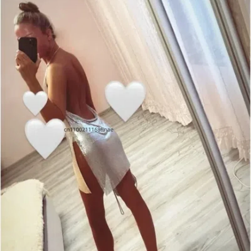 유럽과 미국의 라틴 댄스 드레스, 여성용 스팽글 메탈릭 섹시 슬릿 파티 댄스 공연 서스펜더 드레스