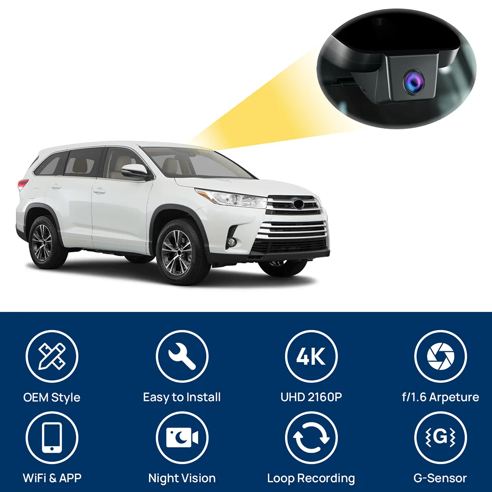 Customized OEM plug and play For Toyota Highlander Indoor rearview mirror rain sensor cover Model Year 2017 to 2021