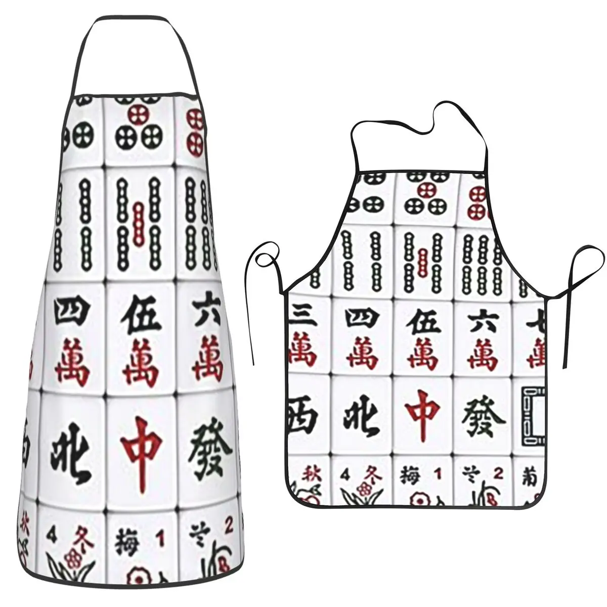 

Фартуки с узором маджонг для шеф-поваров, безрукавные фартуки-нагрудники для кухни, уборки, рисования для женщин и мужчин